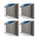 thumbnail image 2 of 4pcs Stainless Steel Solar Powered Outdoor Fence Wall Lamp Waterproof for Graden Yard Landscape (Silver), 2 of 3