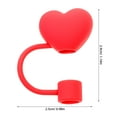 thumbnail image 2 of SOPOTUTU Heart Shaped Straw Cover Cap Red PVC 4Pcs 1.1X1X0.7In, 2 of 7