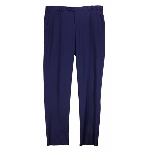 Trussini Men's Dark Blue Linea Nuova Wool Dress Pant - 38
