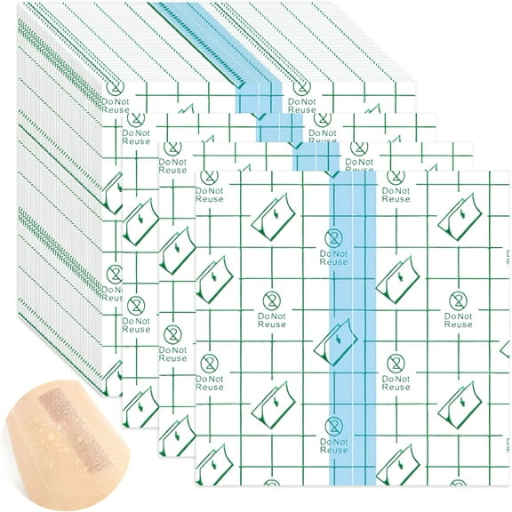 QARUN 50 PCS Waterproof Bandages-3.9x3.9" Tattoo Aftercare,Second Skin Adhesive Dressing for Swimming,Showering,Post-Surgery