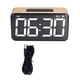 thumbnail image 1 of Reloj despertador Digital con pantalla LED de 6 pulgadas, grano de madera, carga USB, decoración silenciosa, 1 of 5
