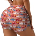 thumbnail image 2 of Kdxio Cartoon with Traffic Elements Print Workout Shorts for Women Seamless Soft Smooth Gym Yoga Scrunch Active Shorts, 2 of 9