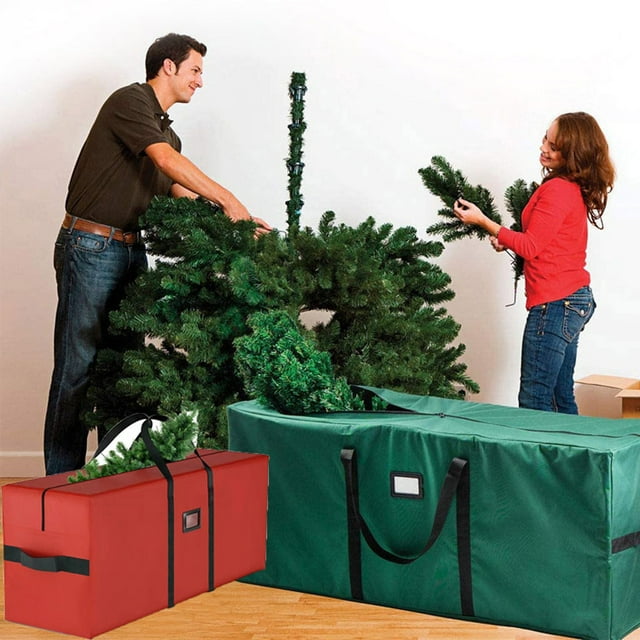 Sac de Rangement pour Sapin de Noël, Grande Capacité, Pliable 3 en 1, Robuste, pour Intérieur/Extérieur, Rangement Saisons, Matériau Imperméable, Facile à Ranger, Design Compact