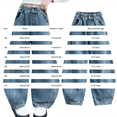thumbnail image 3 of Otqutp Teen Girls Curved Leg Denim Pants Wide Leg Loose Trousers Elastic Waist Baggy Trousers Fall Bottoms Y2K Streetwear, 3 of 9