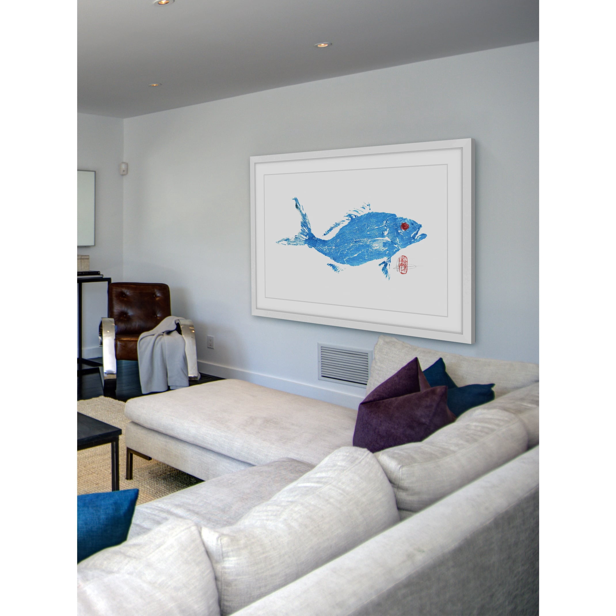 "Red Snapper in Blue" Framed Painting Print