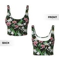 thumbnail image 5 of Haiem Lilies Flowers Pattern Womens Sports Bra - U Neck Padded Low Impact Yoga Bra Workout Crop Top Gym Moisture-Wicking Workout Vest -Small, 5 of 9
