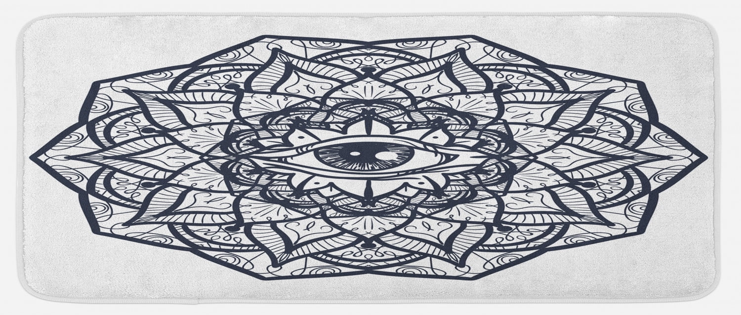 Laatste Reclame rechtop Occult Kitchen Mat, Abstract Ornamental Eye with Mandala Form Providence  Energy in Action Design, Plush Decorative Kitchen Mat with Non Slip  Backing, 47" X 19", Black White, by Ambesonne - Walmart.com