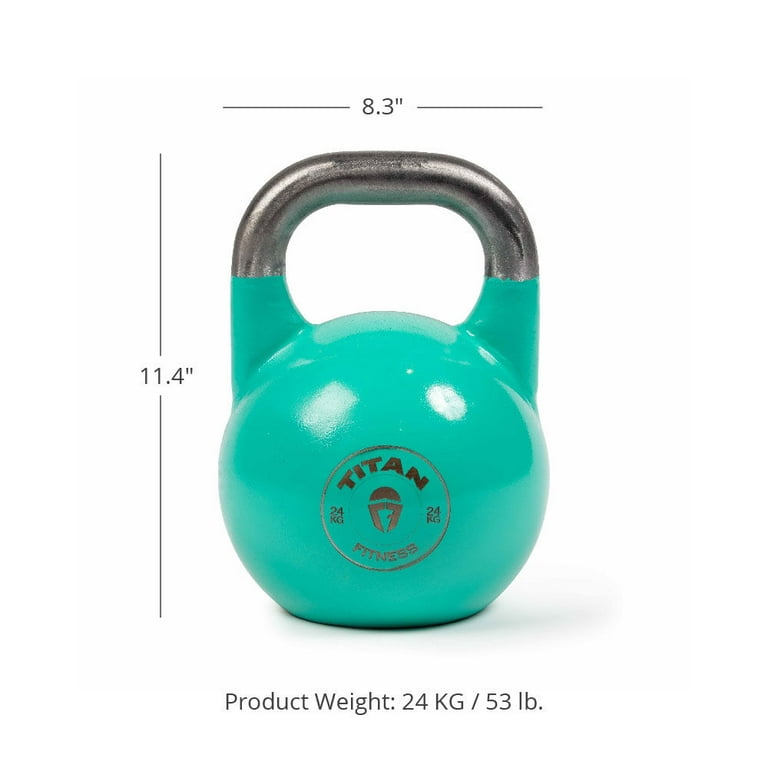  Titan Fitness 24 KG Cast Iron Kettlebell, Single Piece  Casting, KG and LB Markings, Full Body Workout : Sports & Outdoors