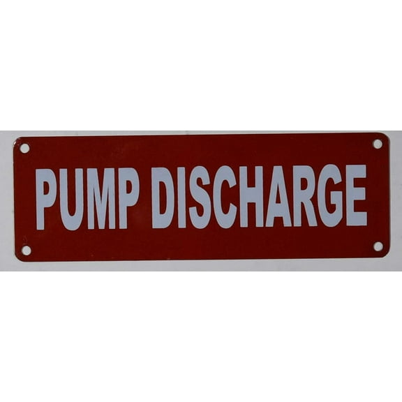 Pump Discharge Sign (Aluminium Reflective !!!, RED 2X6)(ref-2022-4)