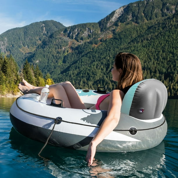 Intex River Run 1 53 Inflatable Floating Water Tube Lake Raft, (4 Pack) Red
