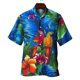 thumbnail image 3 of Camisetas hawaianas con estampado de loros en la playa para hombre, ropa de moda, camisetas de vacaciones de manga corta con estampado 3D de animales de cocoteros hawaianos, 3 of 5