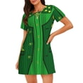 thumbnail image 1 of Fotbe St Patrick's day Bata de Dormir para Mujer con Estampado, Camisón de Algodón de Manga Corta, Ropa de Dormir Casual, 1 of 6