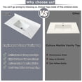thumbnail image 3 of 43" Bathroom Vanity Top In White With 4" Backsplash, Undermount Sink And Sintered Stone - Pre-drilled Faucet Hole, Rectangular Sink, Brightness, 3 of 6