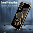 thumbnail image 4 of for Samsung Galaxy S21 Plus 5G Case Astronaut Plating Electroplate Luxury Elegant Case Camera Protector Kickstand Shockproof Protective Corner Back Cover Galaxy S21 Plus 5G Case -Black, 4 of 5