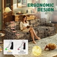 thumbnail image 3 of 93.7'' Floral Pattern Sofa with Ruffled Skirt, Vintage Mid-Century Deep Comfy Couch, Oversized Canvas 4-Seater Couch, Living Room Sofa Set, Home Sofas for Living Room, Office, Floral Black, 3 of 9