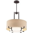 thumbnail image 5 of Possini Euro Design Concentric Bronze Pendant Chandelier 25" Wide Farmhouse Rustic Burlap Drum Shade 4-Light Fixture for Dining Room Kitchen Island, 5 of 9