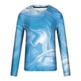 thumbnail image 2 of Tawop Shirts for Men Crew Neck Long Sleeve Graphic Gradient Sky Blue L, 2 of 5