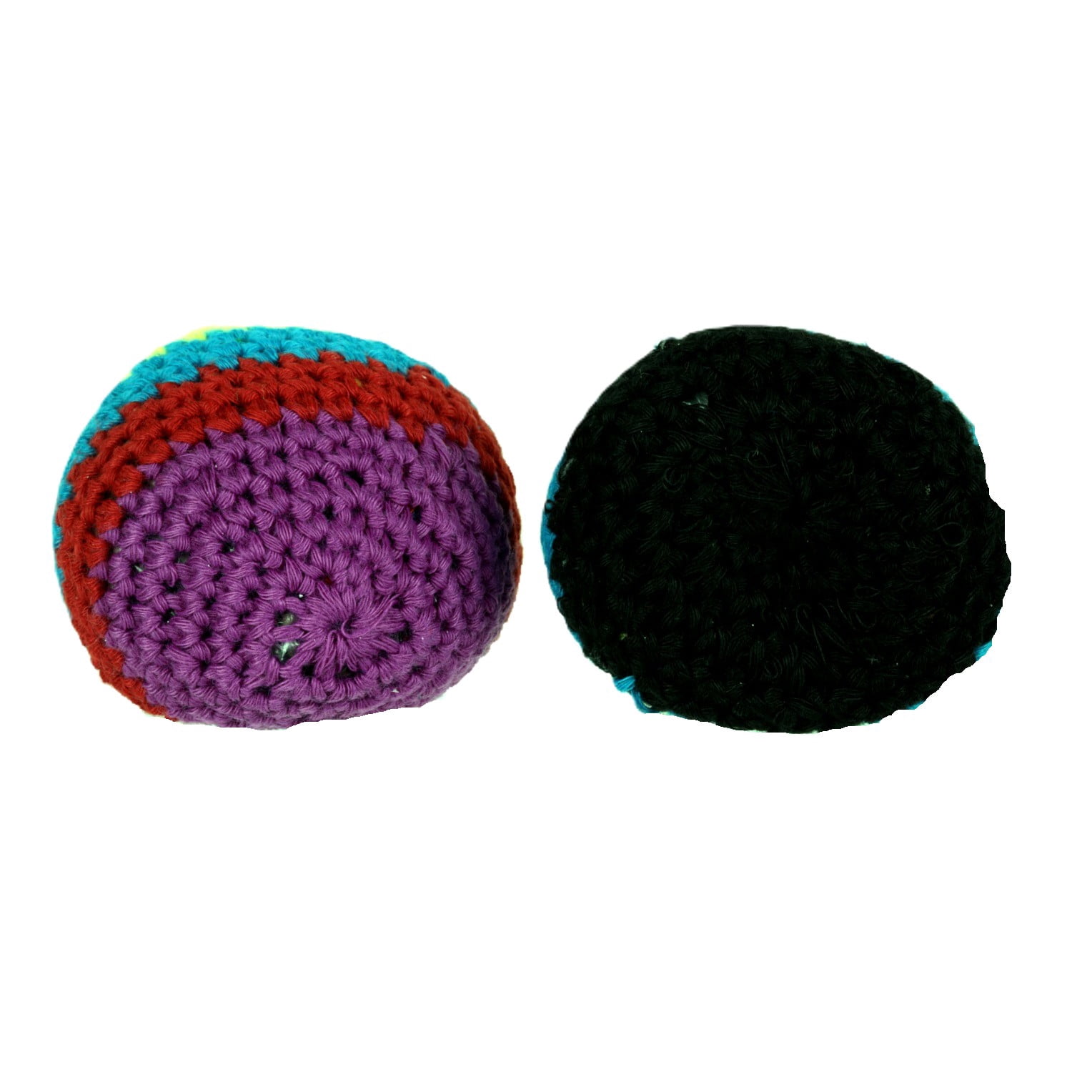 Crochet Footbag 2-Pack – 2.25 x 2 in, 40g Kick Sack Balls for Adults & Kids, Juggling & Stress Relief Toy