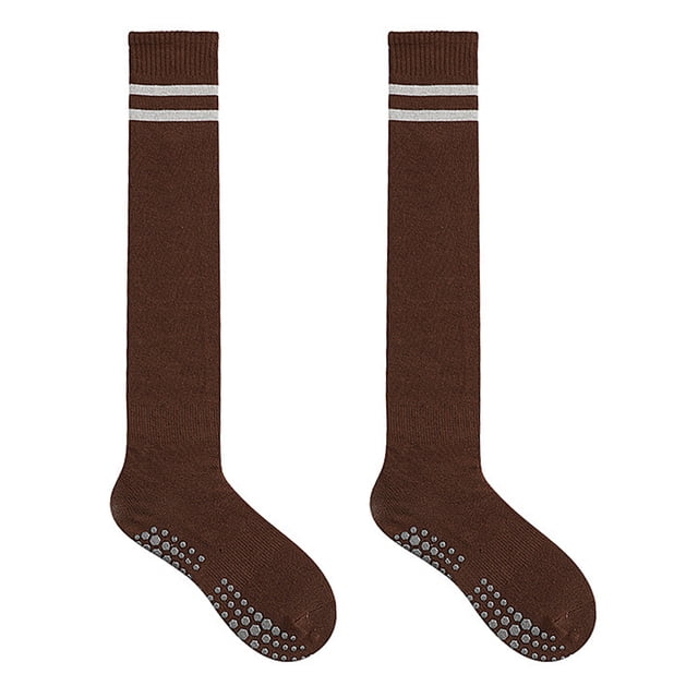 Bienvenido Calcetines largos antideslizantes hasta la rodilla, sin dedos, antideslizantes, para yoga, barra, pilates, hogar y ocio