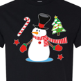 thumbnail image 4 of Inktastic Top Hat Snowman with Christmas Tree and Candy Cane T-Shirt, 4 of 5