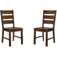 thumbnail image 6 of 2 Pack Industrial Style Dining Chairs with Slat Backrest, Wooden Kitchen Side Chair for Restaurant Kitchen Bedroom Office, Walnut Finish, 6 of 6