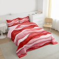 thumbnail image 3 of Feelyou Red Ink Watercolor Bedding Comforter Set, Modern Abstract Ombre Twin Comforter Sets, Chic Minimalism Fashion Reversible Bedding Set, Super Cozy Room Decor, 2pcs, 3 of 8