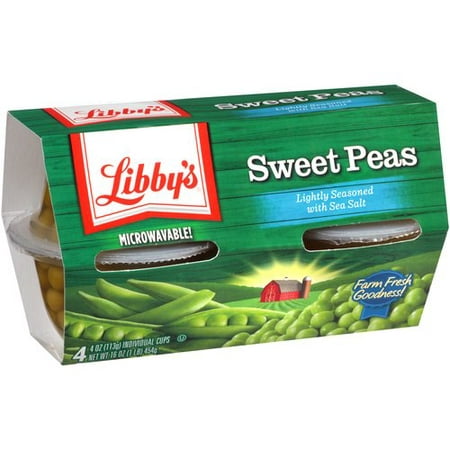 (6 Pack) Libby's Sweet Peas, 4 Oz, 4 Count Box (Best Way To Cook Canned Peas)