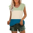 thumbnail image 2 of Mrat Womens Camisole Tank Tops Women's Cap Sleeve Tops Summer Tank Tops Casual Basic Tees Shirts Loose Blouses Slim Cami S-352 Green S, 2 of 5