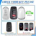 thumbnail image 2 of Key Fob Cover Compatible with Toyota RAV4 Corolla Prius Camry Highlander Avalon C-HR Keychain Case Holder Protector,Silver-white, 2 of 6