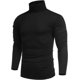 thumbnail image 1 of Jersey de cuello alto de manga larga para hombre Camisas de manga larga de corte regular Negro S, 1 of 6