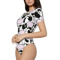 thumbnail image 3 of Picia Cute Animal with Cow Womens One Piece Swimsuits Modest Tummy Control Bathing Suits Lace Up Slimming Swim Suit-Medium, 3 of 9