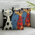 thumbnail image 4 of SHANXI Whimsical Abstract Cat Pillow Cover,  Cozy Decorative Cushion Case for Cat Lovers 22x22in, 4 of 6