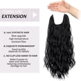 thumbnail image 4 of More Beautiful More Beautiful 18 Inch Natural Black Halo Hair Extensions, Adjustable Transparent Invisible Wire Wavy Hairpiece for Women, 4 of 9