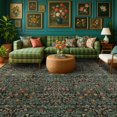 thumbnail image 3 of Alfombra Hazo Haus Vintage Floral 274x366 cm Verde oscuro, 3 of 9