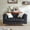 Black, variant on 61.25" Velvet Chesterfield Sofa with Gold Legs, Loveseat Sofa with 2 Pillows and Rolled Armrest, Button Tufted Sofa Couches for Living Room, Office, Apartment, Black
