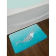 thumbnail image 2 of Narwhal Bath Mat, Cartoon Style Drawing of an Arctic Narwhal Whale with White Spots Aquatic, Plush Bathroom Decor Mat with Non Slip Backing, 29.5" X 17.5", Seafoam Grey White, by Ambesonne, 2 of 2