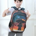 thumbnail image 6 of FORMRS Unisex School Backpack 17" Student Travel Bag with Laptop Compartment, Astronaut at Dawn, 6 of 7