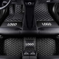 Custom Fit Luxury XPE Leather Waterproof Floor Mat for Nissan Altima 2019 (Black with Gold Stitching)