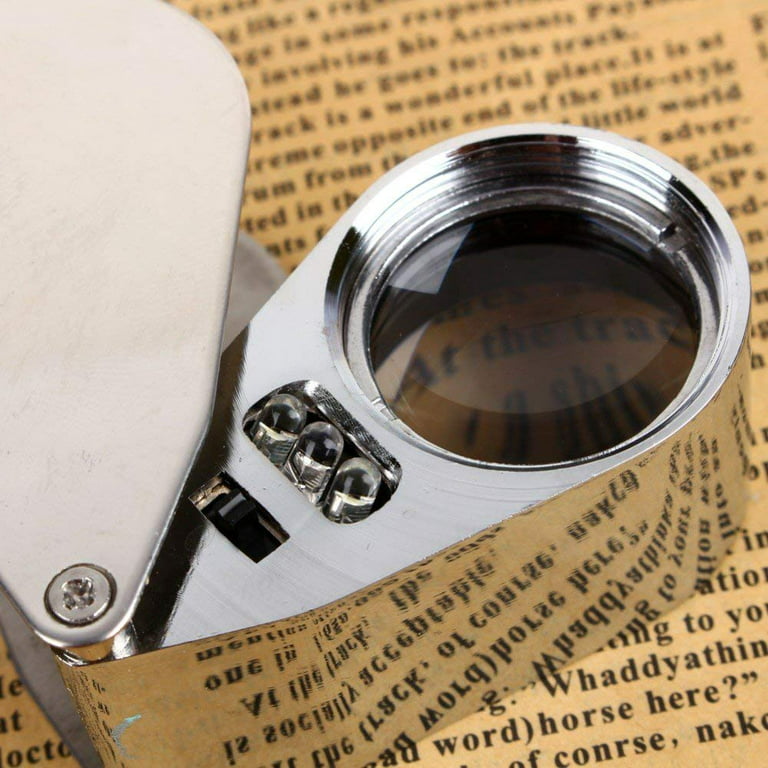jovati Jewelry Loop Magnifier with Light 40X - Jewelry Eye Glass Magnifier  Led Light Jewelers -Loop Pocket