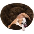thumbnail image 4 of Modern Soft Plush Round Pet Bed for Cats or Small Dogs, Mini Medium Sized Dog Cat Bed Self Warming Autumn Winter Indoor Snooze Sleeping Cozy Kitty Teddy Kennel (20'' D x 8'' H, Light Grey), 4 of 5