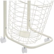 Laundry Basket with Wheels 3 Tier Rolling Laundry Hamper with 3 Removable Wire Basket Metal Laundry Cart for Room Organizer White