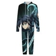 thumbnail image 4 of Demon Slayer Muichiro Tokito Women Men Pajamas Zipper Onesie Jumpsuit Hooded One Piece Sleepwear, 4 of 8