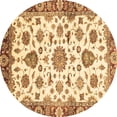 thumbnail image 1 of Ahgly Company Indoor Round Abstract Brown Modern Area Rugs, 6' Round, 1 of 4