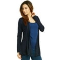 thumbnail image 2 of Women's Long Sleeve Open Front Casual Lightweight Cardigan, Navy L, 1 Pack, 2 of 4