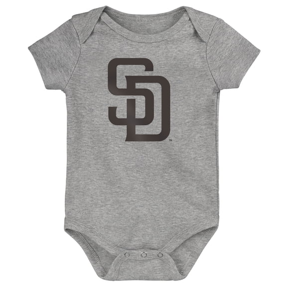 Newborn & Infant Outerstuff Heather Gray San Diego Padres Primary Team Logo Bodysuit