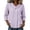Purple, variant on Miqool Cotton Linen 3/4 Sleeve Button Down Shirts for Women Summer Gingham Plaid Striped Tops Collared Casual Loose Blouse