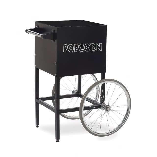 Global Solutions Chariot GS1504-C avec Compartiment de Rangement pour Machine à Maïs Éclaté de 4 oz - Roues de 18 Pouces, Noir