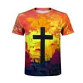 thumbnail image 4 of JINMGG Mens Tops under $5,Men's Unisex Daily T Shirt 3D Print Graphic Prints Cross Print Short Sleeve Tops Casual Blouse,Orange XXXL, 4 of 9