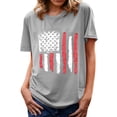 thumbnail image 1 of Independence Day Chemises pour Femmes Imprimé Drapeau Américain Été Col Rond Manches Courtes Tunique Blouse Patriotique Tee, 1 of 4