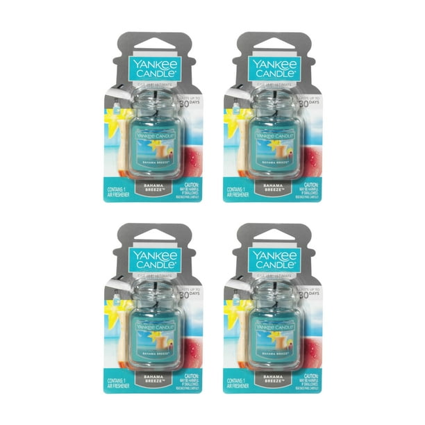 Ambientador para coche Yankee Candle Bahama Breeze, paquete de 4 unidades, 27 ml